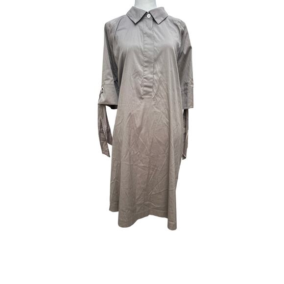 Chico’s Military Style Summer Dress Size 3 16/18 Plus Green Shirt Dress - Picture 1 of 6